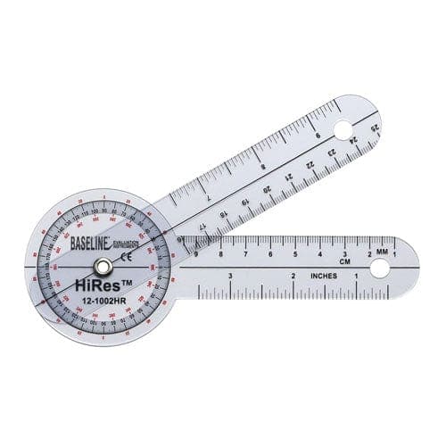 Complete Medical Physical Therapy Fabrication Ent Baseline HiRes Goniometer 6  Plastic 360 Degree