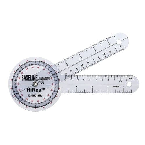 Complete Medical Physical Therapy Fabrication Ent Baseline HiRes Goniometer 8  Plastic 360 Degree