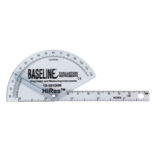 Complete Medical Physical Therapy Fabrication Ent Baseline HiRes Goniometer Flex/Hyper Ext Plastic 5-1/2