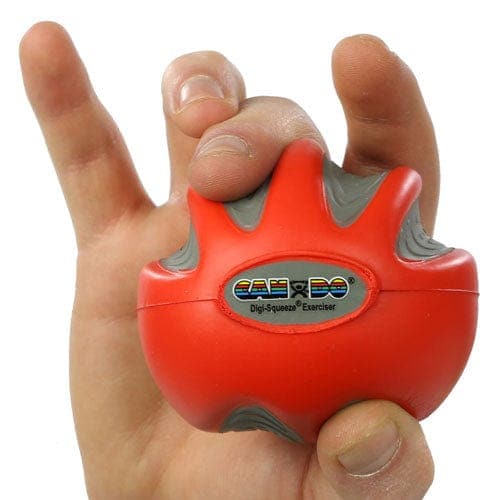 Complete Medical Exercise & Physical Therapy Fabrication Ent CanDo Digi-Squeeze Hand Exer Red  Med Size  Light Strength