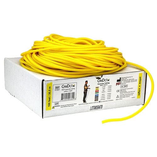 Complete Medical Exercise & Physical Therapy Fabrication Ent Cando Exercise Tubing Yellow- X-Light - 100 ft roll