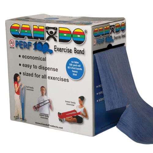 Complete Medical Exercise & Physical Therapy Fabrication Ent Cando No Latex Exercise Band Blue Heavy 100yd Dispenser Box