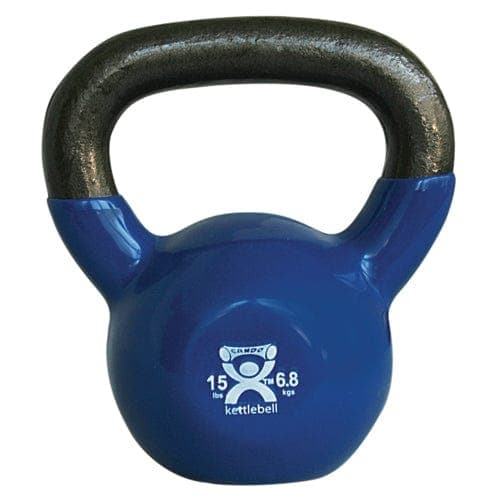 Complete Medical Exercise & Physical Therapy Fabrication Ent Kettlebell Vinyl Coated Weight Blue  15lb  9  Diameter