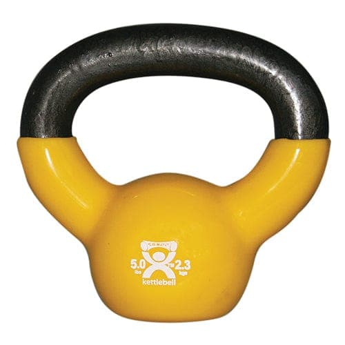 Complete Medical Exercise & Physical Therapy Fabrication Ent Kettlebell Vinyl Coated Weight Yellow  5lb  8  Diameter