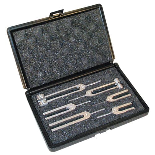 Complete Medical Physical Therapy Fabrication Ent Tuning Fork Clinical Grade Set 128-4096 Cps(6 pc+Case)