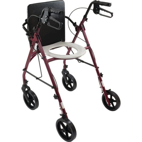 Complete Medical Mobility Products Free2Go Mobility Products Free2GoTM Rollator Burgundy Toilet Seat  Walker  Frame