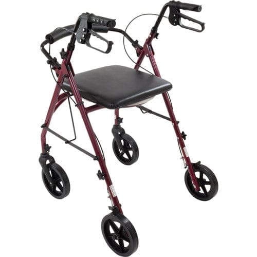 Complete Medical Mobility Products Free2Go Mobility Products Free2GoTM Rollator Burgundy Toilet Seat  Walker  Frame