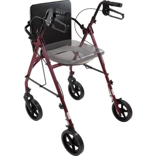 Complete Medical Mobility Products Free2Go Mobility Products Free2GoTM Rollator Burgundy Toilet Seat  Walker  Frame