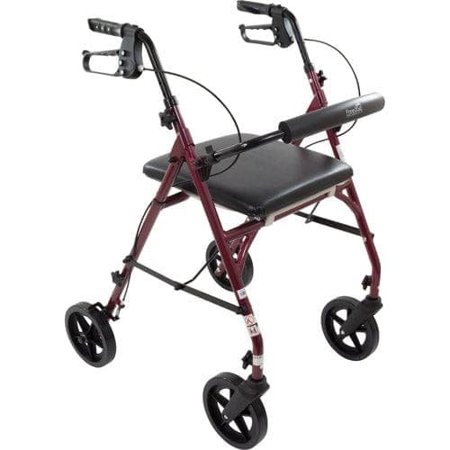 Complete Medical Mobility Products Free2Go Mobility Products Free2GoTM Rollator Burgundy Toilet Seat  Walker  Frame