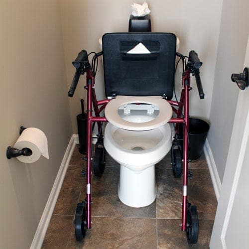 Complete Medical Mobility Products Free2Go Mobility Products Free2GoTM Rollator Burgundy Toilet Seat  Walker  Frame