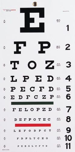 Complete Medical Physician Supplies Graham-Field Health Snellen Eye Chart- 22 L x 11 W