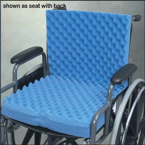 Complete Medical Pressure Prevention Hermell Products Convoluted Wheelchair Cushion w/Back & Blue Polycotton Cover