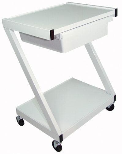 Complete Medical Physician Supplies Ideal Medical Products Z-Cart Steel 2-Shelf w/Drawer White