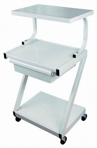 Complete Medical Physician Supplies Ideal Medical Products Z-Cart Steel 3-Shelf w/Drawer White