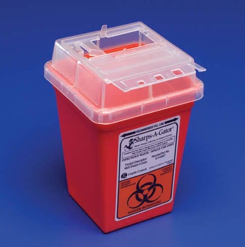 Complete Medical Physician Supplies Kendall Sharps-A-Gator- Counter Unit- 2 Gallon