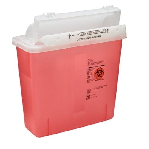 Complete Medical Physician Supplies Kendall Sharps IN-ROOM Container  5 Qt Each