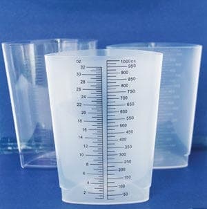 Complete Medical Physician Supplies Kendall Triangular Graduates  32 oz. Polystyrene  Graduated 200/cs