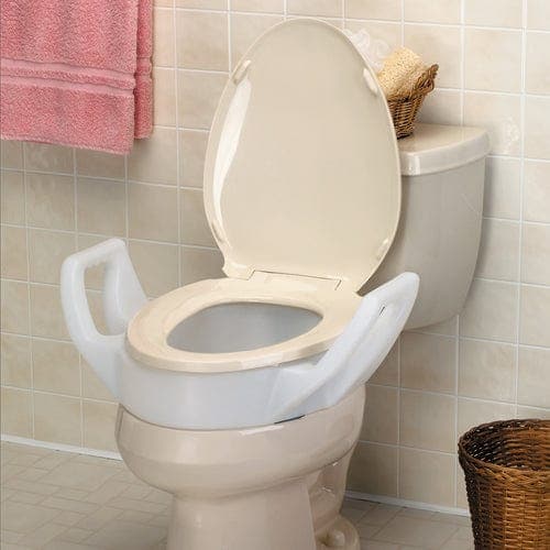 Complete Medical Bath Care Maddak Elevated Toilet Seat w/Arms Elongated 19  Wide