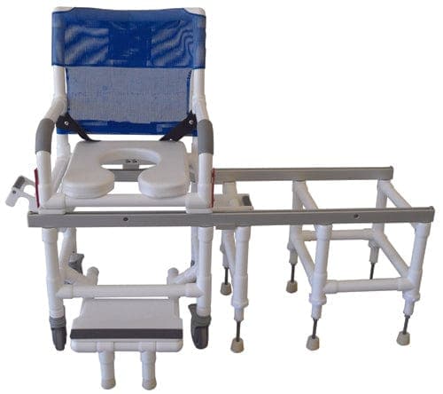 Complete Medical Bath Care MJM International Corp Dual Commode Shower/Transf PVC Chair Deluxew/OneStep Lock