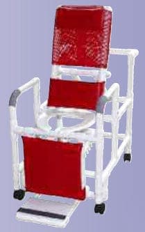 Complete Medical Commodes MJM International Corp Reclining Shower Chair w/Dlx Elongated Commode Seat PVC