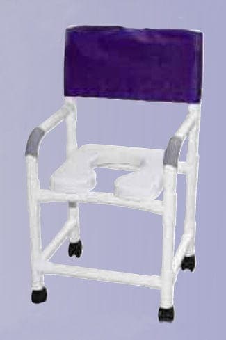 Complete Medical Commodes MJM International Corp Shower Chair 18  Wide w/Soft Seat Elongated Sq Pail/FR