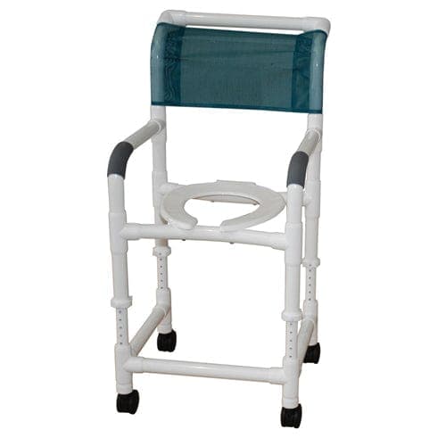 Complete Medical Bath Care MJM International Corp Shower Chair Adj Height 18  w/3  Casters (118-3-ADJ)