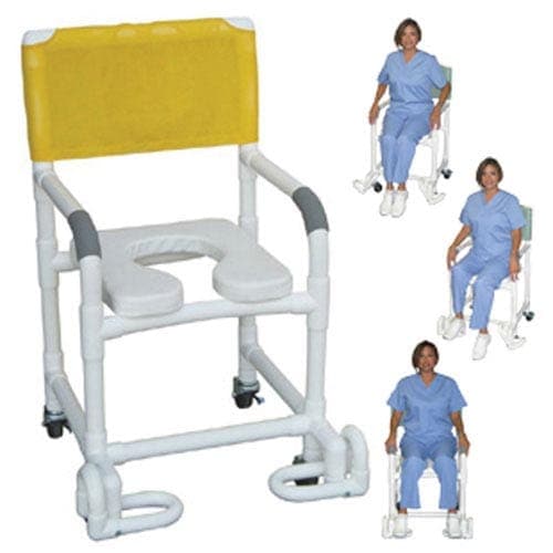 Complete Medical Commodes MJM International Corp Shower Chair PCV w/Deluxe Elongated Soft Seat & Footrest