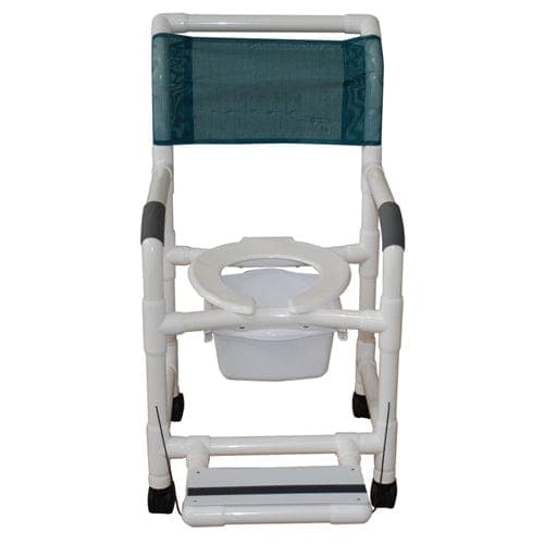 Complete Medical Commodes MJM International Corp Shower Chair PVC Deluxe w/Folding Footrest & Sq. Pail