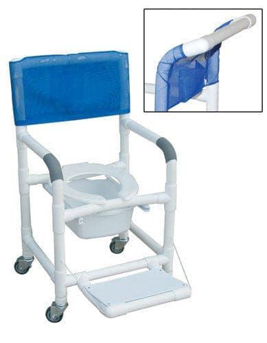 Complete Medical Commodes MJM International Corp Shower Chair PVC Dlxe Drop Arm w/Folding Footrest & Sq. Pail