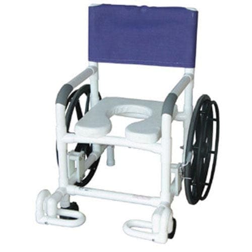 Complete Medical Commodes MJM International Corp Shower Chair PVC Multi-Purpose w/Wheels & Individual Footrest