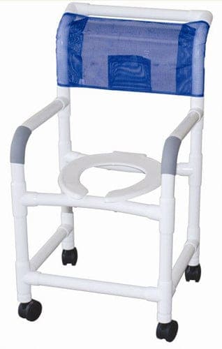 Complete Medical Bath Care MJM International Corp Shower Chair PVC w/Casters 18  Internal Width(Custom)MJM