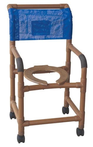 Complete Medical Commodes MJM International Corp Shower Chair  Standard PVC  Wood-Tone