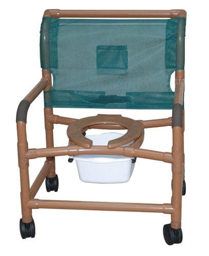 Complete Medical Commodes MJM International Corp Shower Chair  X-Wide  PVC Deluxe  Wood-Tone