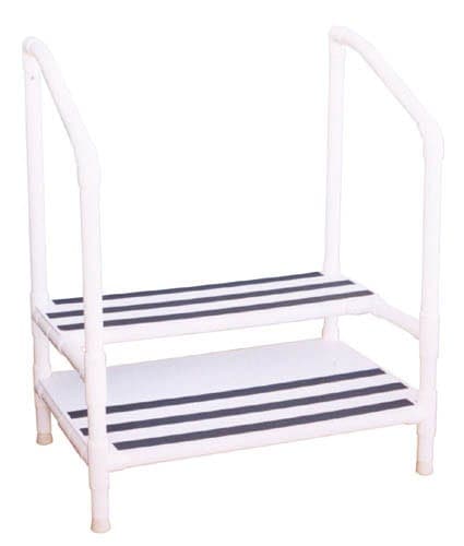 MJM International Corp Step Stool MRI Two Steps PVC w/Handrails