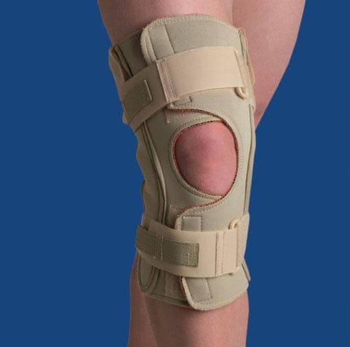 Complete Medical Orthopedic Care Orthozone Hinged Knee Wrap Dual Pivot Beige Large