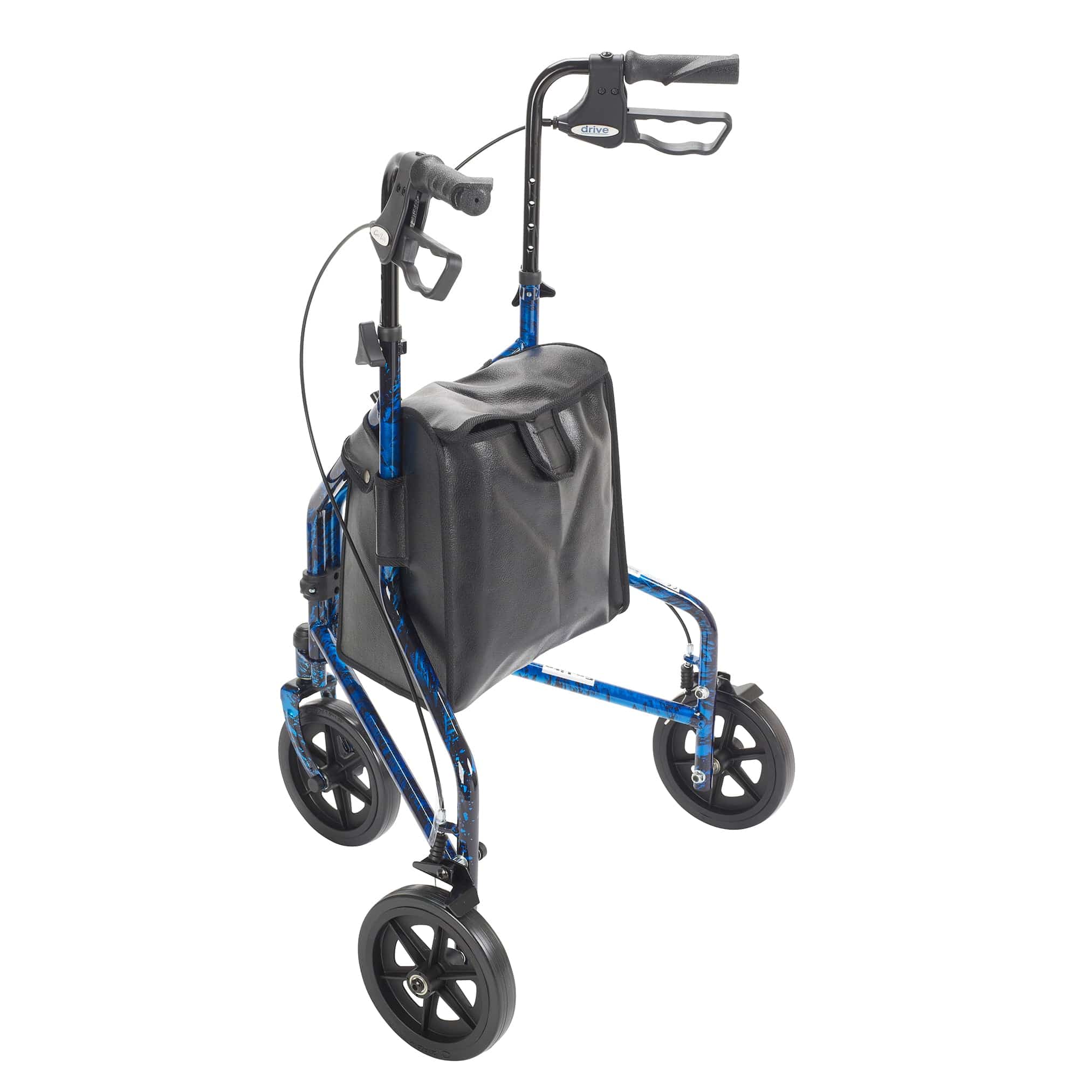 Drive Medical Rollators Drive Medical 3 Wheel Rollator Rolling Walker with Basket Tray and Pouch