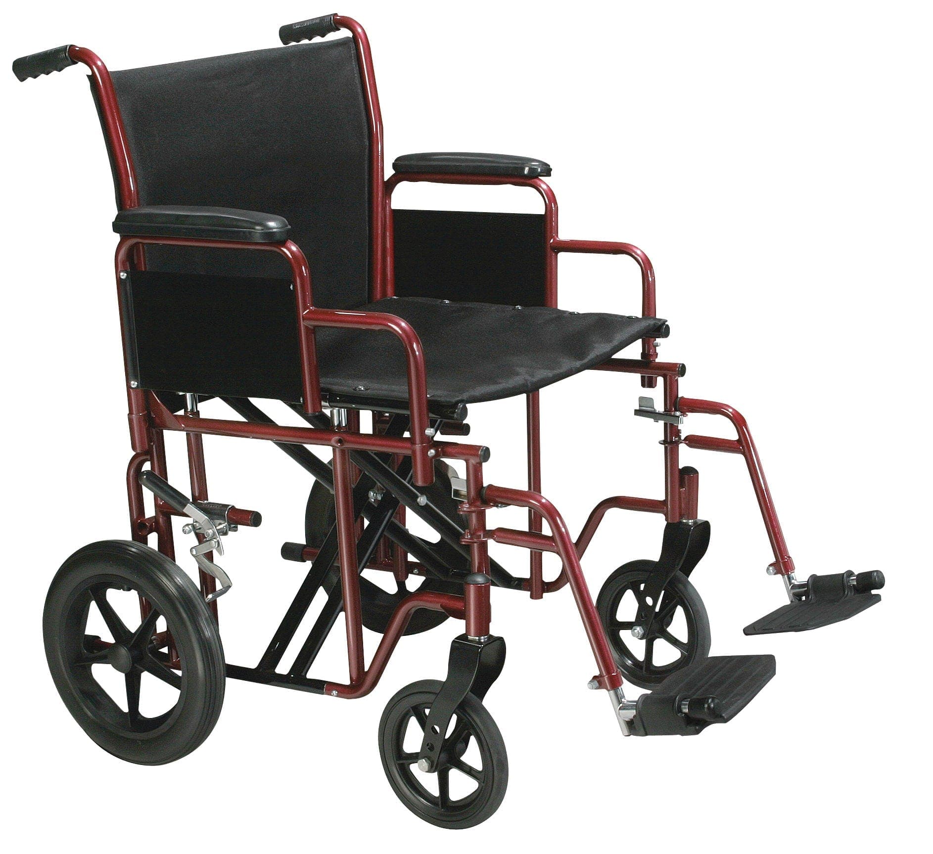 Drive Medical Transport Chairs Red / 20" Seat Drive Medical Bariatric Heavy Duty Transport Wheelchair with Swing Away Footrest