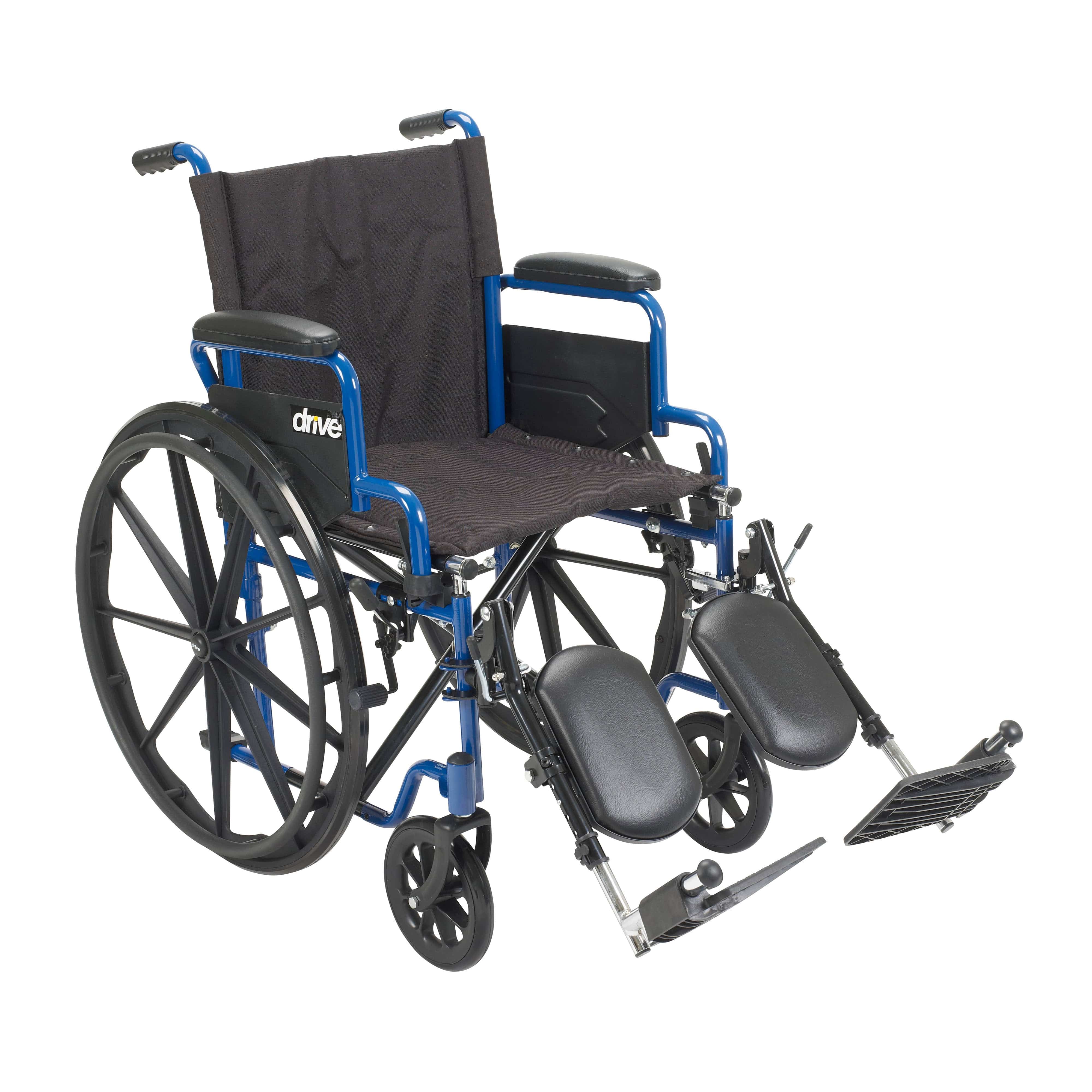 Drive Medical Wheelchairs Elevating Leg Rests / 16" Seat Drive Medical Blue Streak Wheelchair with Flip Back Desk Arms
