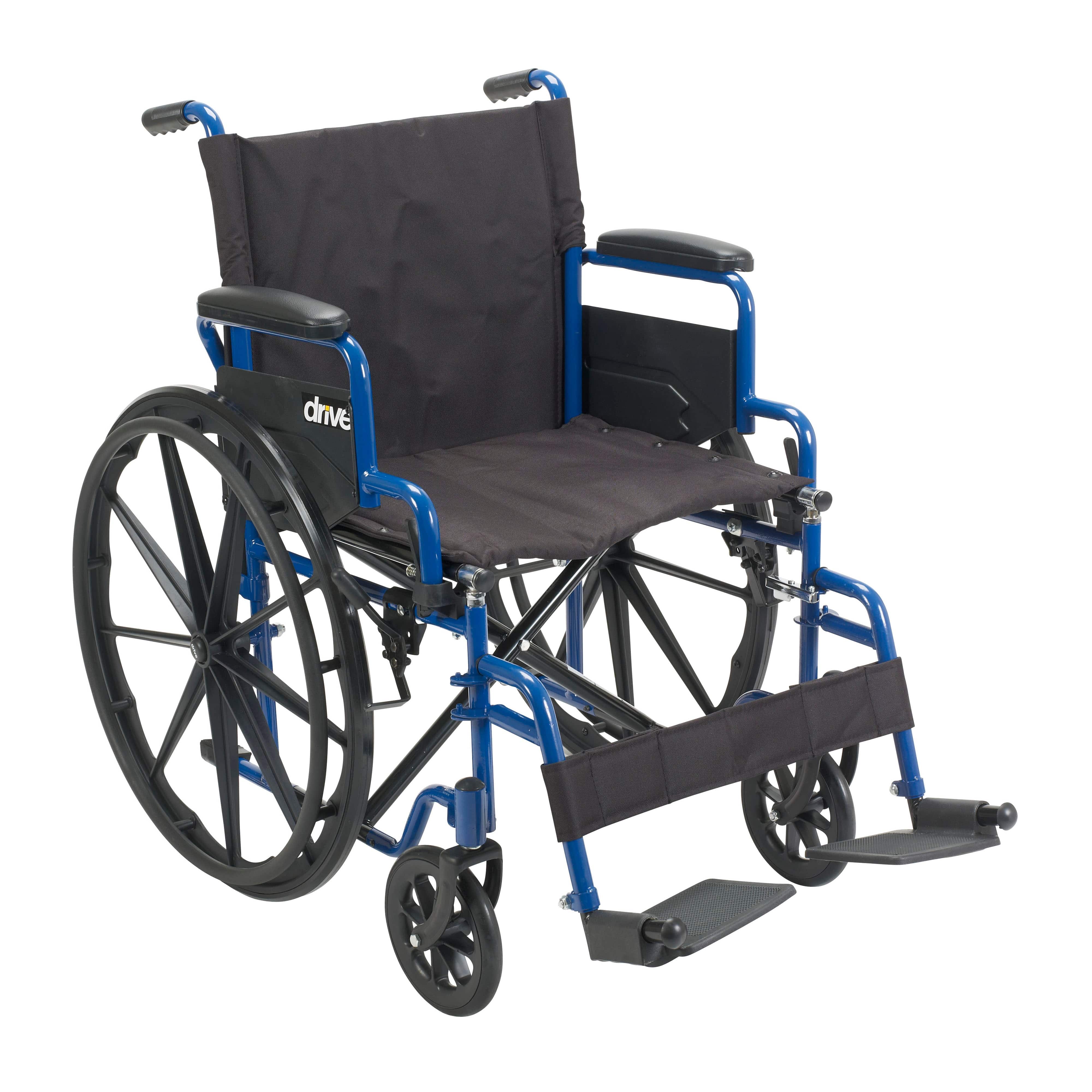 Drive Medical Wheelchairs Swing Away Footrests / 20" Seat Drive Medical Blue Streak Wheelchair with Flip Back Desk Arms