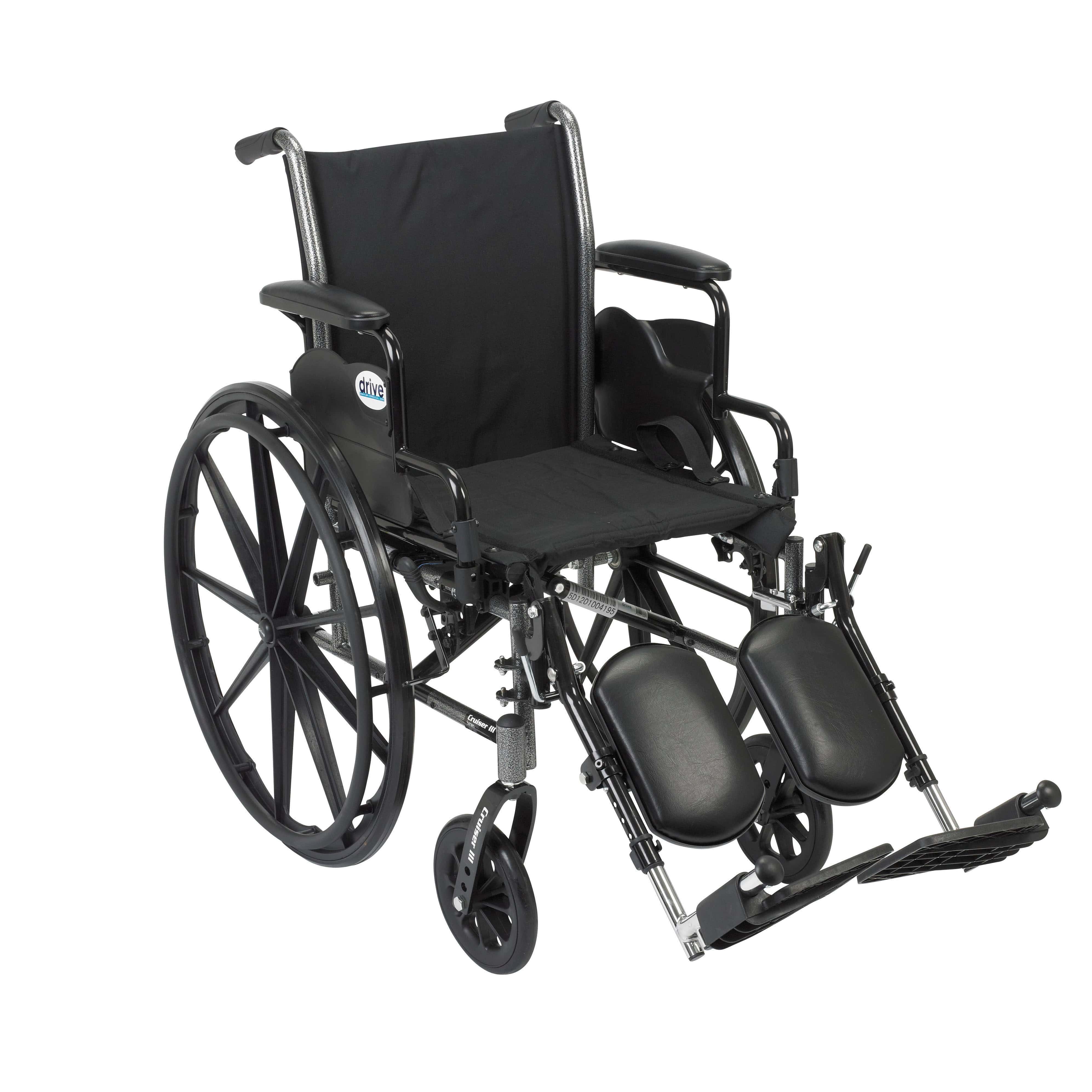 Drive Medical Wheelchairs Flip Back Removable Desk Arms and Elevating Leg Rests / 18" Seat Drive Medical Cruiser III Light Weight Wheelchair with Flip Back Removable Arms