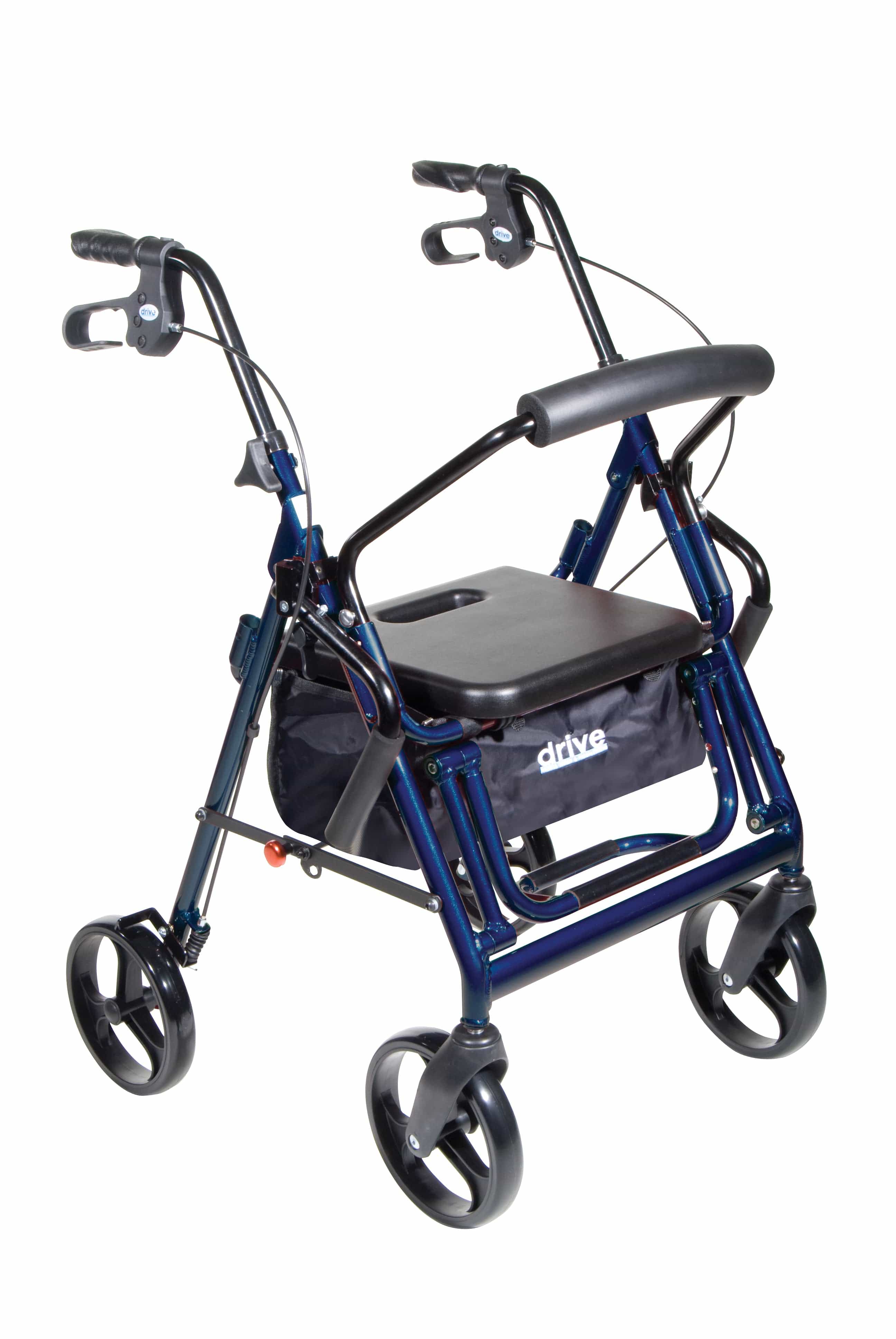 Drive Medical Rollators Blue Drive Medical Duet Dual Function Transport Wheelchair Rollator Rolling Walker