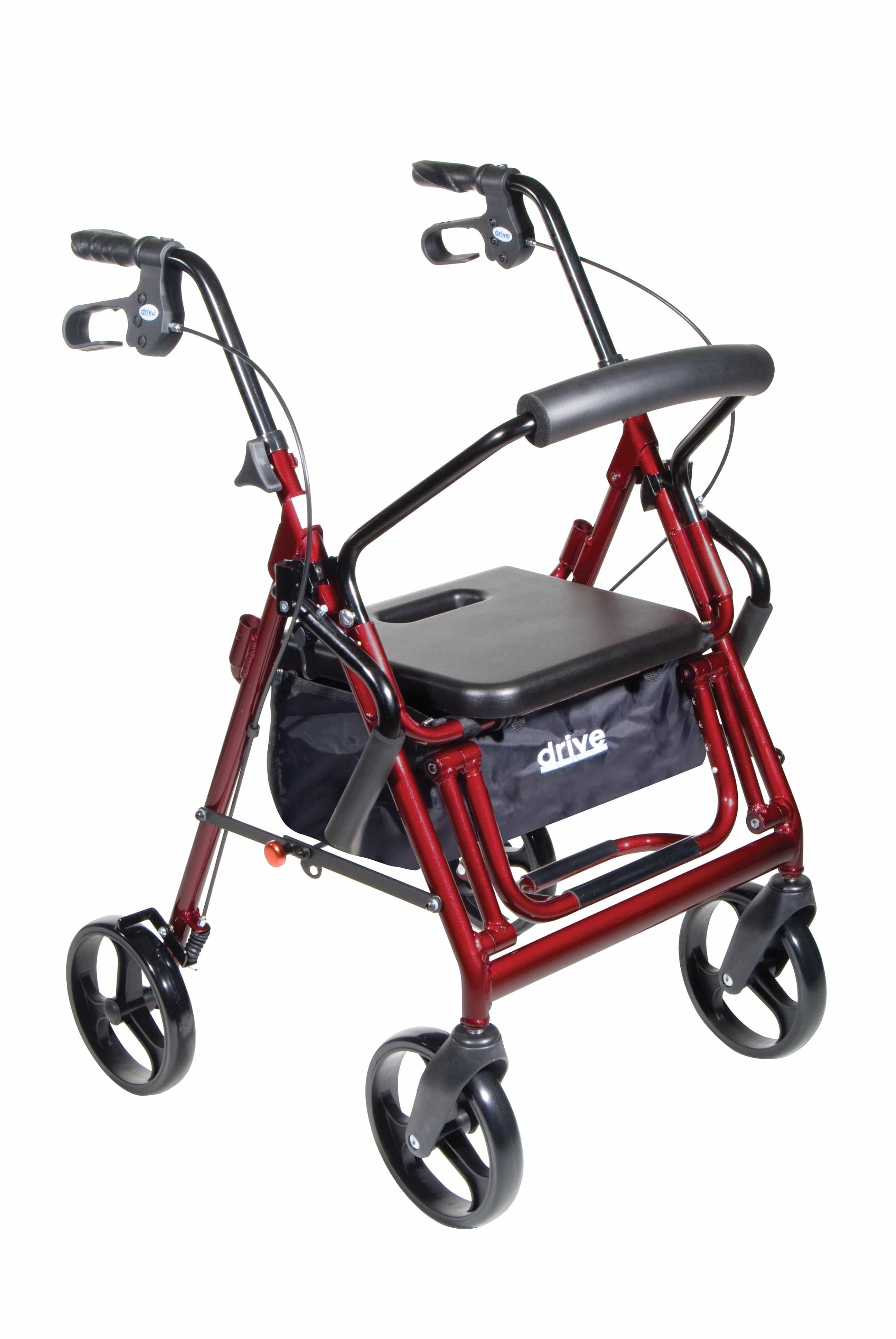 Drive Medical Rollators Burgundy Drive Medical Duet Dual Function Transport Wheelchair Rollator Rolling Walker