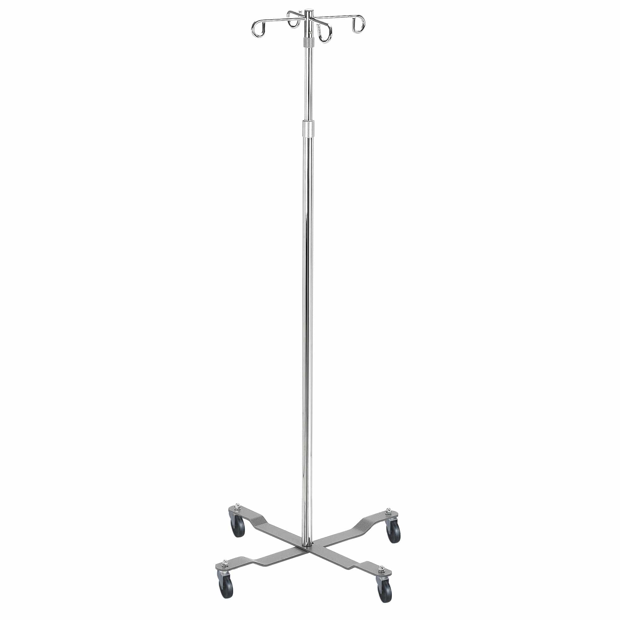 Drive Medical Patient Room/IV and Instrument Stands/IV Poles Chrome / 2 Hook Top Drive Medical Economy Removable Top I. V. Pole