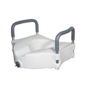 Drive Medical Bathroom Safety Drive Medical Elevated Raised Toilet Seat with Removable Padded Arms, Standard Seat