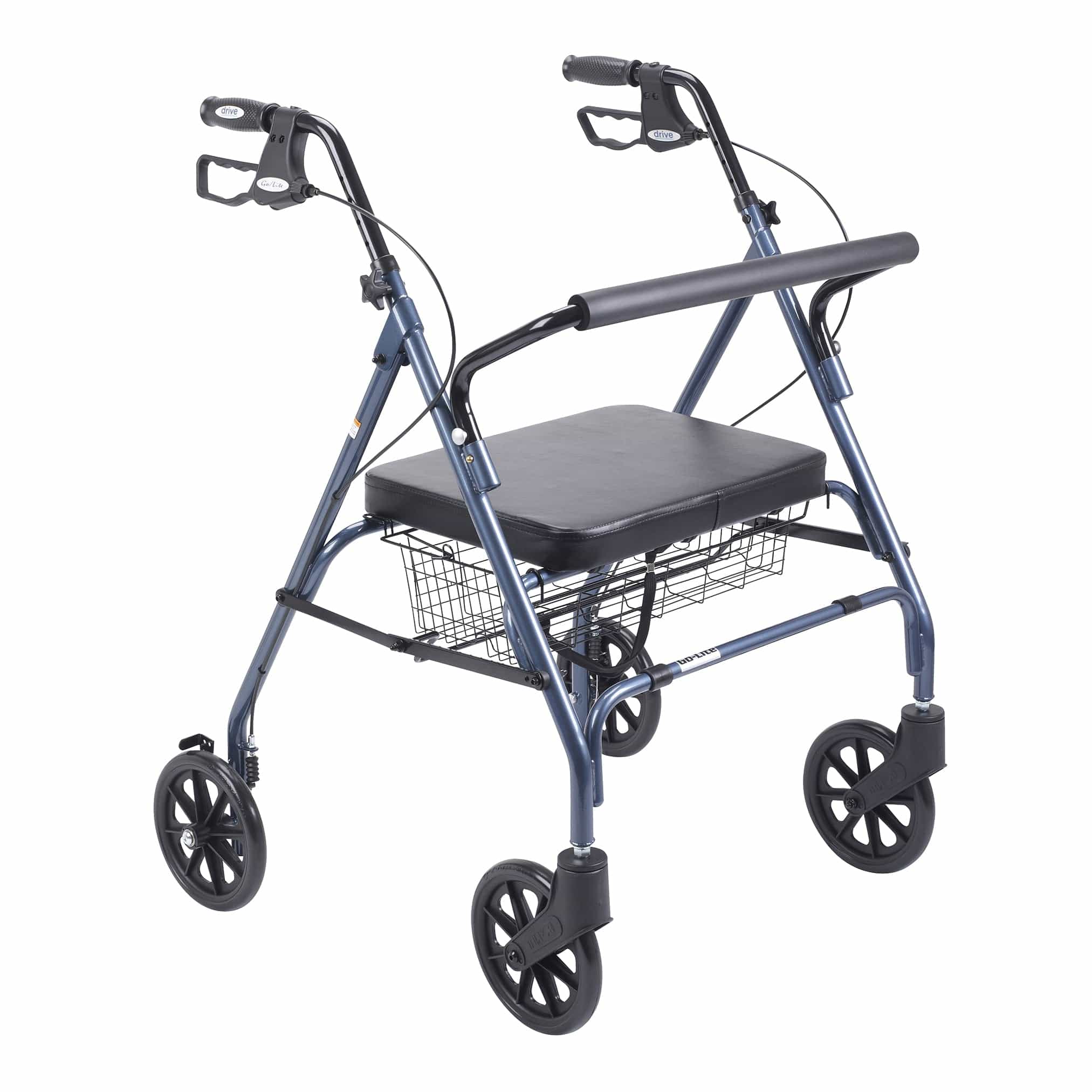 Drive Medical Rollators Blue Drive Medical Heavy Duty Bariatric Rollator Rolling Walker with Large Padded Seat
