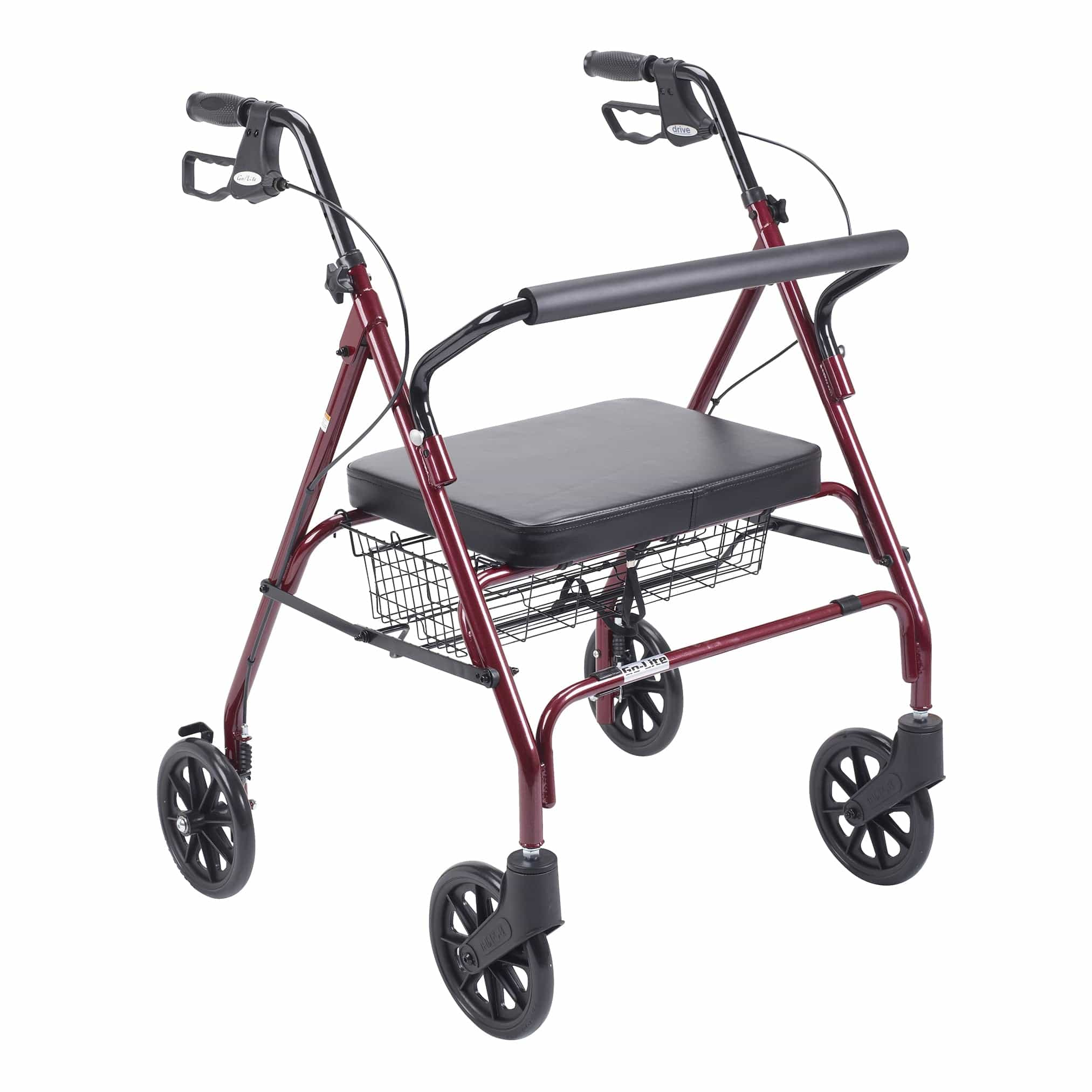 Drive Medical Rollators Red Drive Medical Heavy Duty Bariatric Rollator Rolling Walker with Large Padded Seat