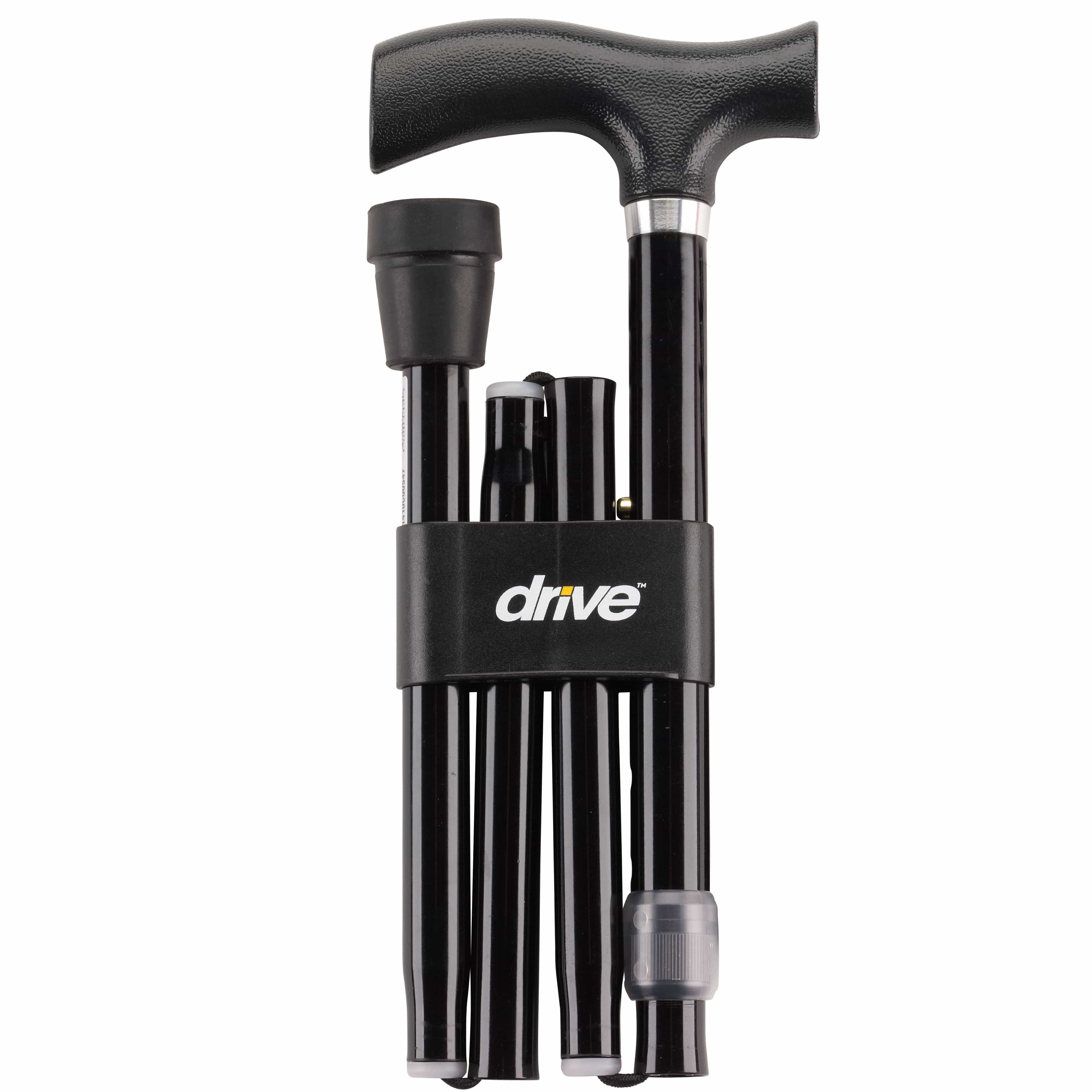 Drive Medical Canes Drive Medical Heavy Duty Folding Cane Lightweight Adjustable with T Handle