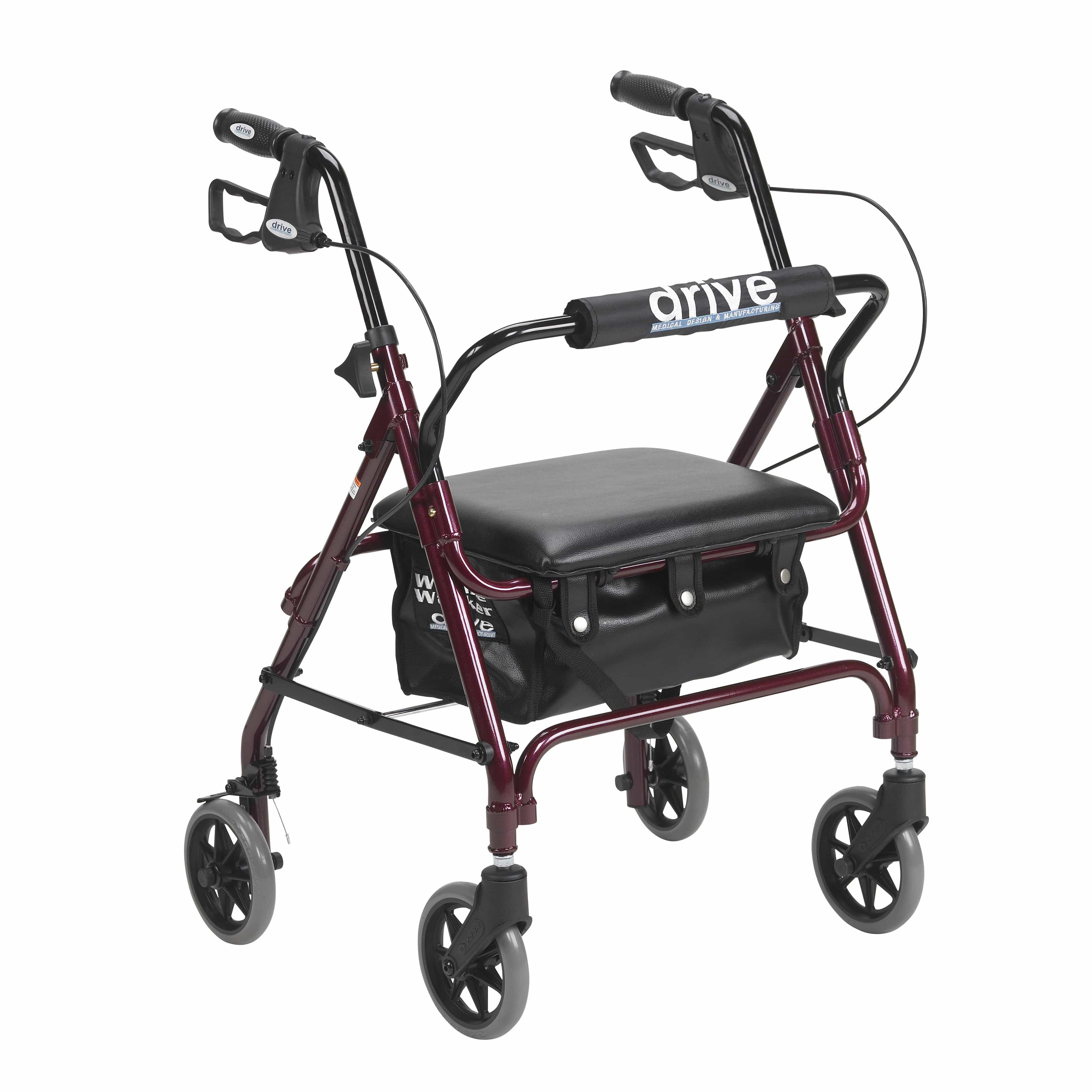 Drive Medical Rollators Red Drive Medical Junior Rollator Rolling Walker with Padded Seat