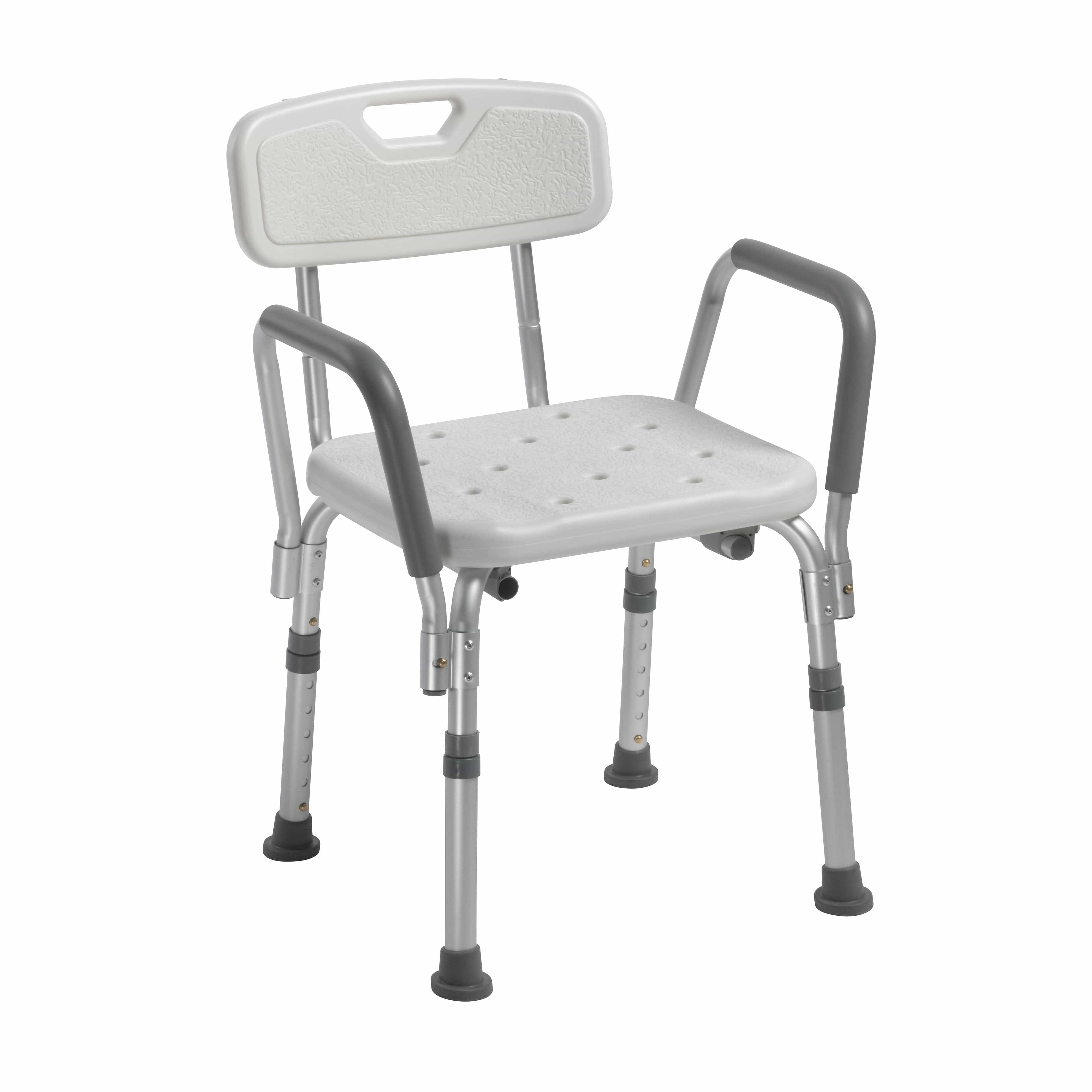 Drive Medical Bathroom Safety Drive Medical Knock Down Bath Bench with Back and Padded Arms