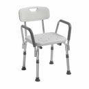 Drive Medical Bathroom Safety Drive Medical Knock Down Bath Bench with Back and Padded Arms